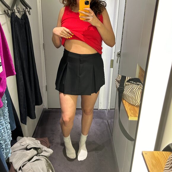 COS BLACK PLEATED WOOL MINI SKIRT - Picture 3 of 4